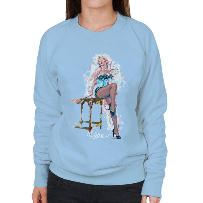 Sidney Maurer Original Portrait Of Marilyn Monroe Stockings Women's Sweatshirt