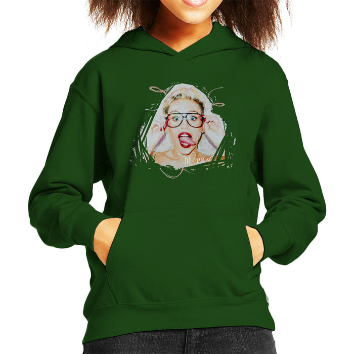 Sidney Maurer Original Portrait Of Miley Cyrus Kid's Hooded Sweatshirt