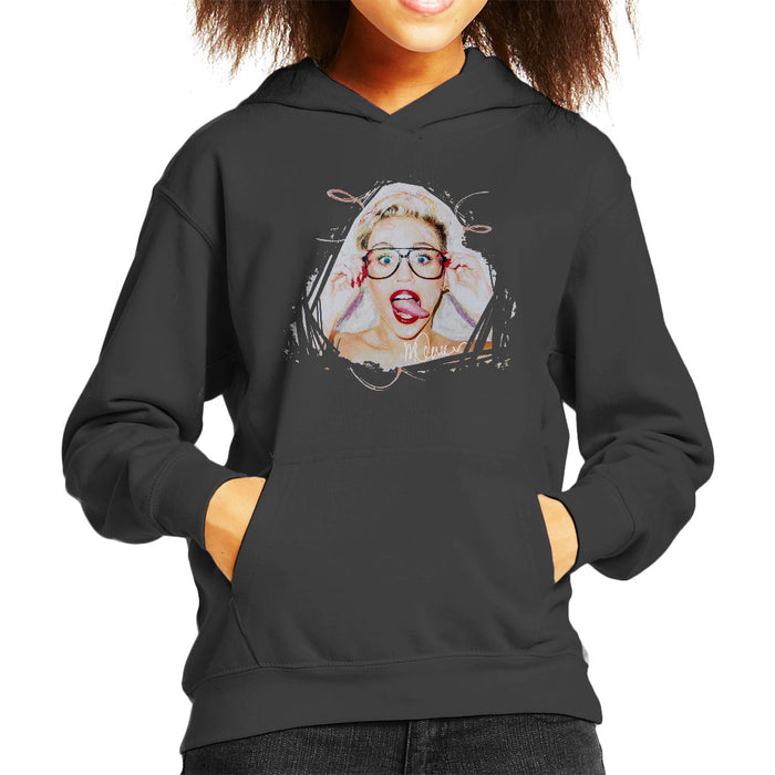 Sidney Maurer Original Portrait Of Miley Cyrus Kid's Hooded Sweatshirt