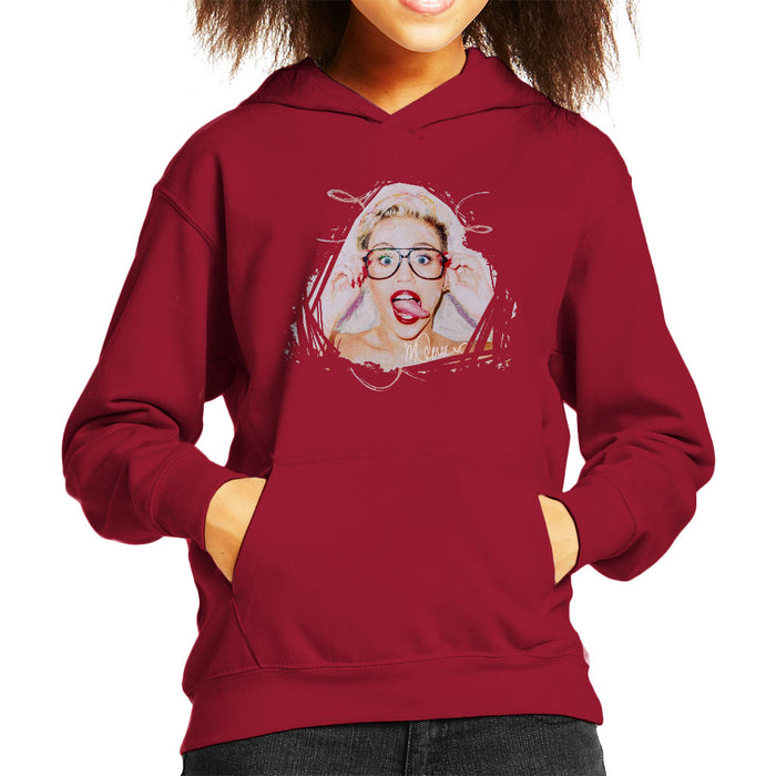 Sidney Maurer Original Portrait Of Miley Cyrus Kid's Hooded Sweatshirt