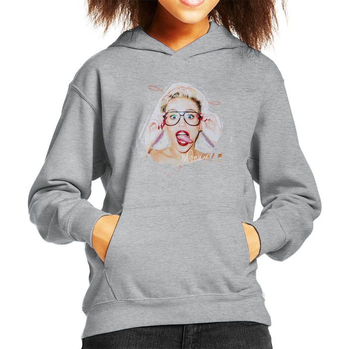 Sidney Maurer Original Portrait Of Miley Cyrus Kid's Hooded Sweatshirt