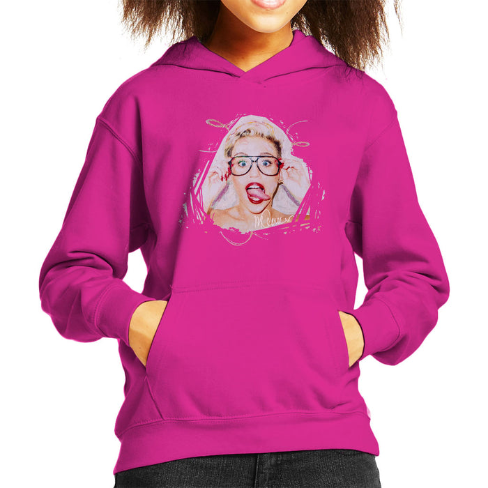 Sidney Maurer Original Portrait Of Miley Cyrus Kid's Hooded Sweatshirt