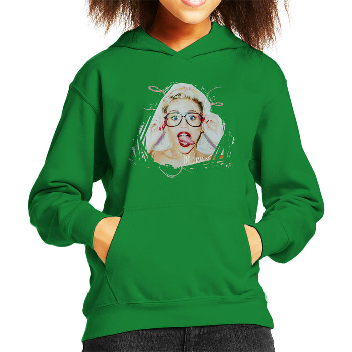 Sidney Maurer Original Portrait Of Miley Cyrus Kid's Hooded Sweatshirt