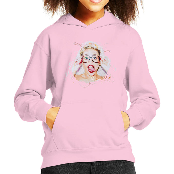 Sidney Maurer Original Portrait Of Miley Cyrus Kid's Hooded Sweatshirt