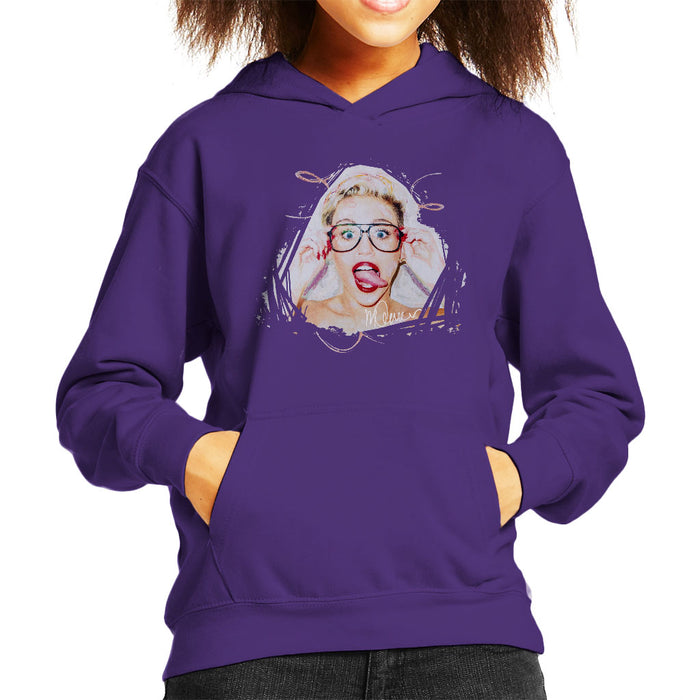 Sidney Maurer Original Portrait Of Miley Cyrus Kid's Hooded Sweatshirt