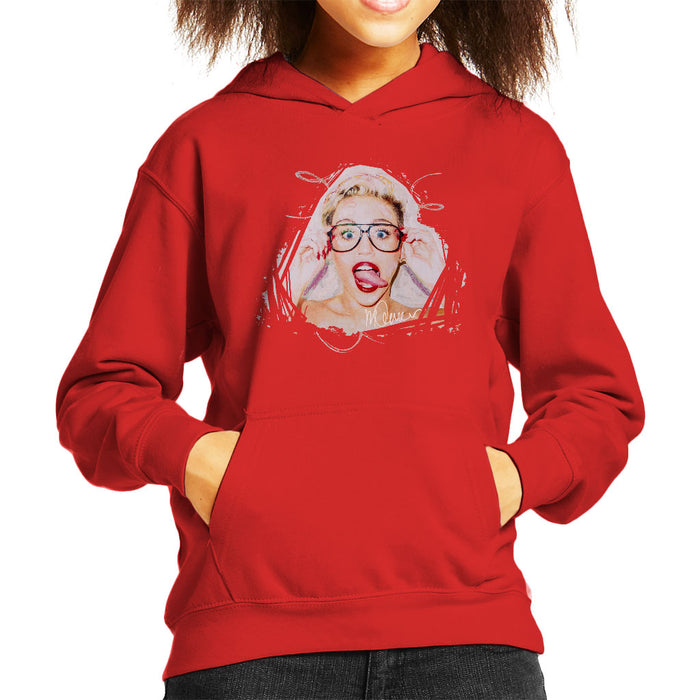 Sidney Maurer Original Portrait Of Miley Cyrus Kid's Hooded Sweatshirt