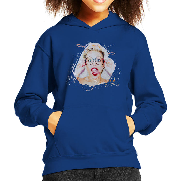 Sidney Maurer Original Portrait Of Miley Cyrus Kid's Hooded Sweatshirt