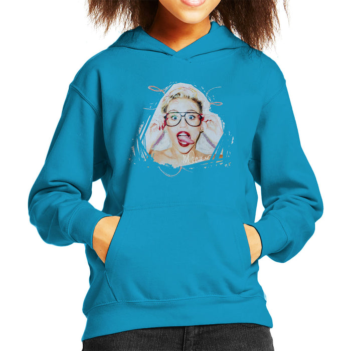 Sidney Maurer Original Portrait Of Miley Cyrus Kid's Hooded Sweatshirt