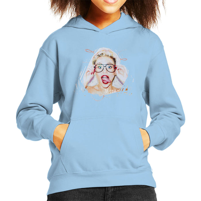Sidney Maurer Original Portrait Of Miley Cyrus Kid's Hooded Sweatshirt