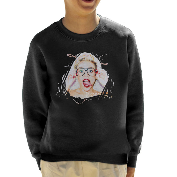 Sidney Maurer Original Portrait Of Miley Cyrus Kid's Sweatshirt