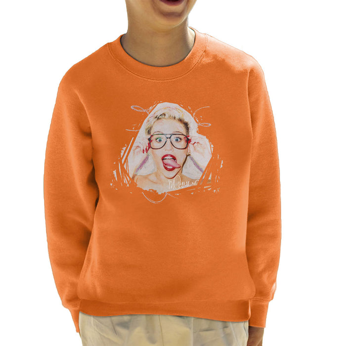Sidney Maurer Original Portrait Of Miley Cyrus Kid's Sweatshirt
