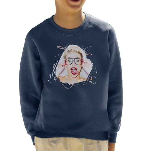 Sidney Maurer Original Portrait Of Miley Cyrus Kid's Sweatshirt