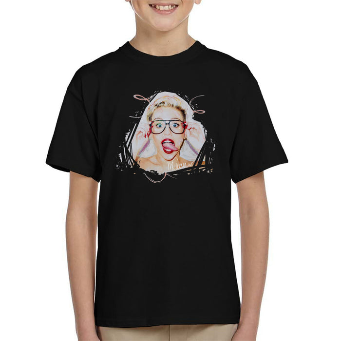 Sidney Maurer Original Portrait Of Miley Cyrus Kid's T-Shirt