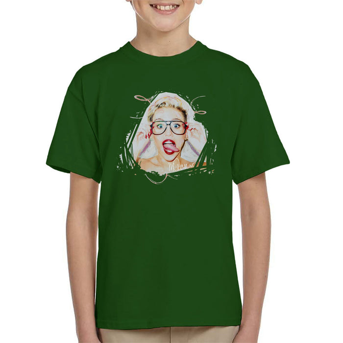 Sidney Maurer Original Portrait Of Miley Cyrus Kid's T-Shirt