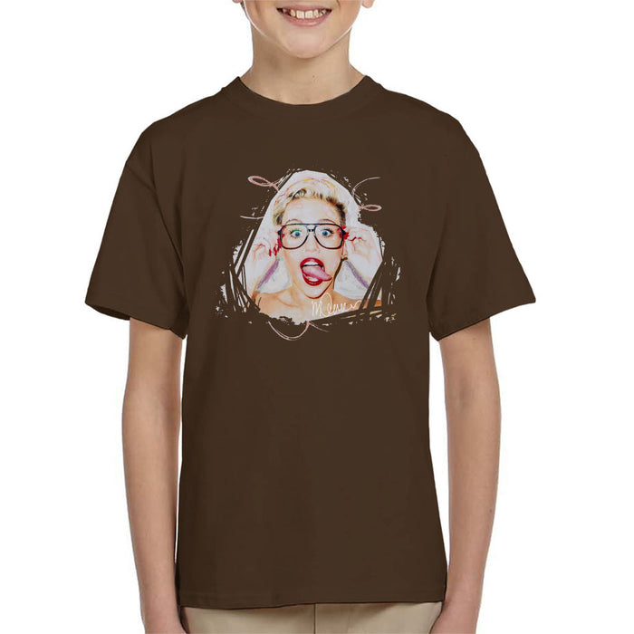 Sidney Maurer Original Portrait Of Miley Cyrus Kid's T-Shirt