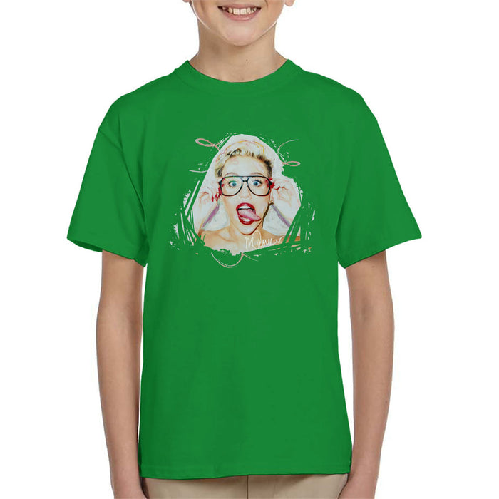 Sidney Maurer Original Portrait Of Miley Cyrus Kid's T-Shirt
