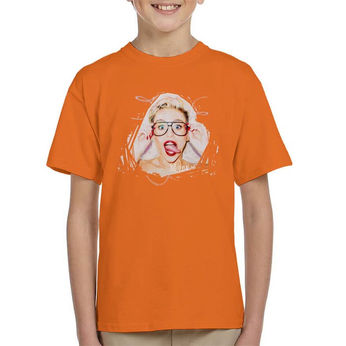 Sidney Maurer Original Portrait Of Miley Cyrus Kid's T-Shirt