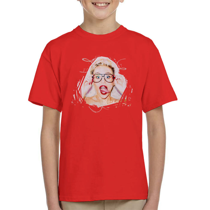 Sidney Maurer Original Portrait Of Miley Cyrus Kid's T-Shirt