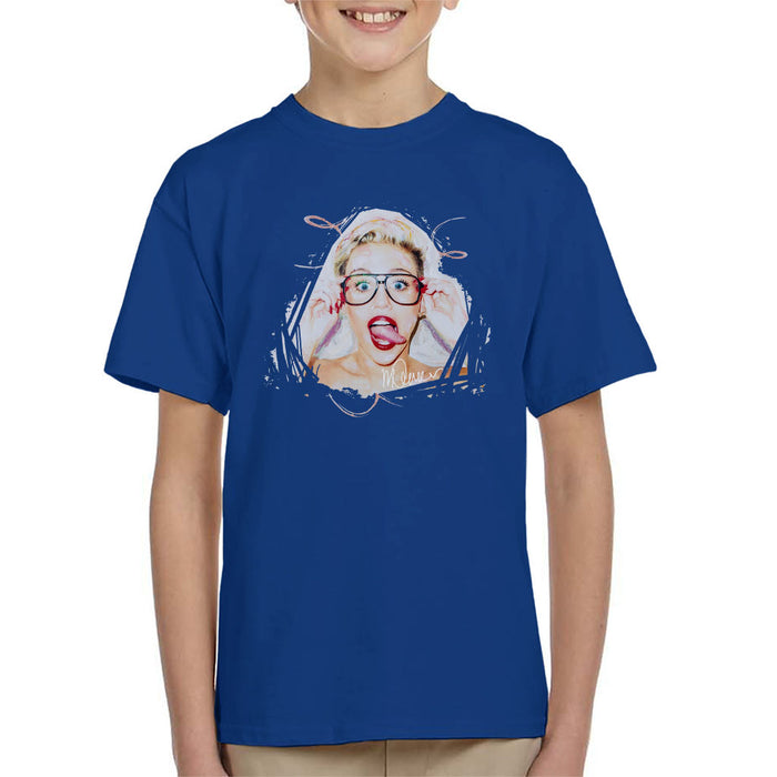 Sidney Maurer Original Portrait Of Miley Cyrus Kid's T-Shirt