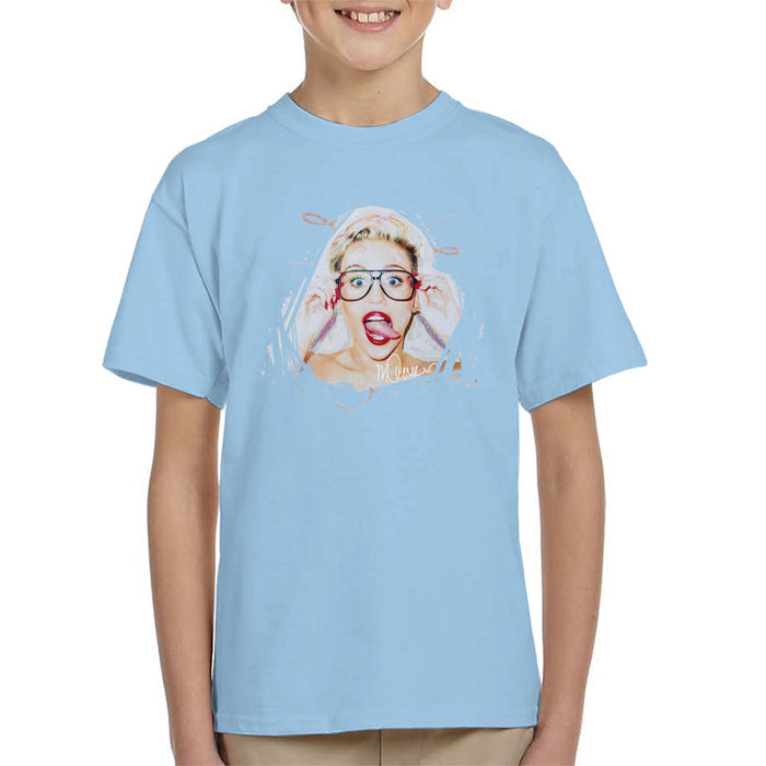 Sidney Maurer Original Portrait Of Miley Cyrus Kid's T-Shirt