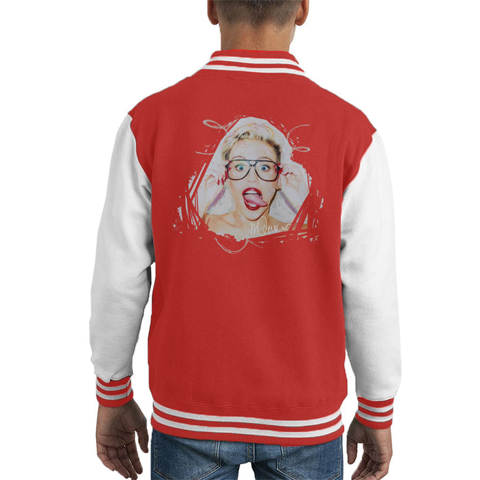 Sidney Maurer Original Portrait Of Miley Cyrus Kid's Varsity Jacket