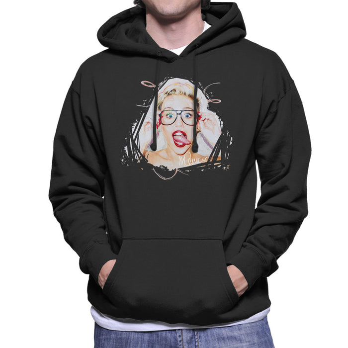 Sidney Maurer Original Portrait Of Miley Cyrus Men's Hooded Sweatshirt
