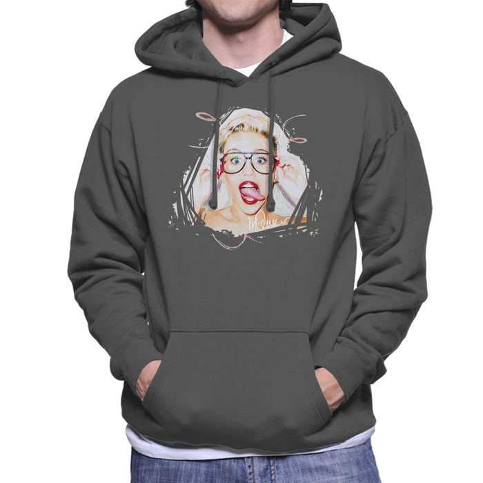 Sidney Maurer Original Portrait Of Miley Cyrus Men's Hooded Sweatshirt