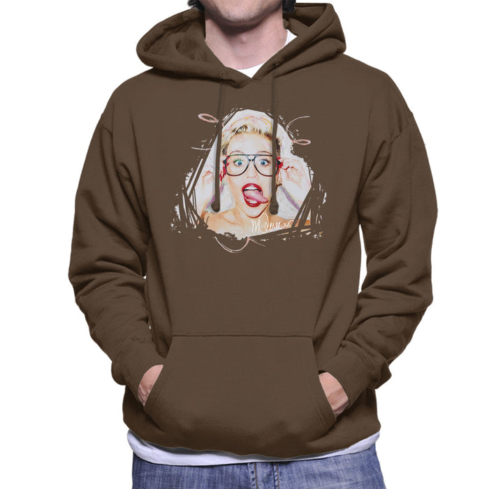 Sidney Maurer Original Portrait Of Miley Cyrus Men's Hooded Sweatshirt