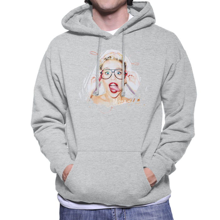 Sidney Maurer Original Portrait Of Miley Cyrus Men's Hooded Sweatshirt