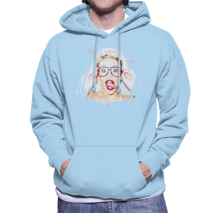 Sidney Maurer Original Portrait Of Miley Cyrus Men's Hooded Sweatshirt