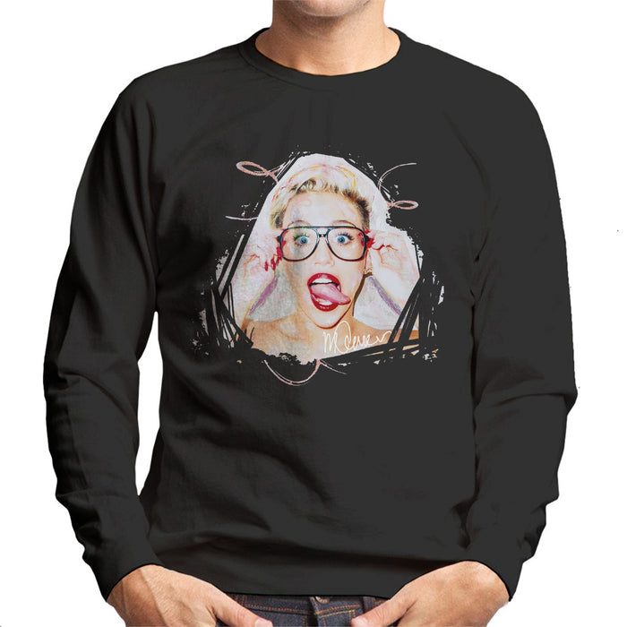 Sidney Maurer Original Portrait Of Miley Cyrus Men's Sweatshirt