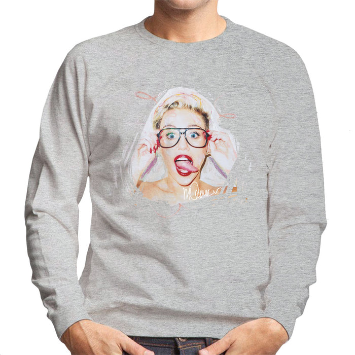 Sidney Maurer Original Portrait Of Miley Cyrus Men's Sweatshirt