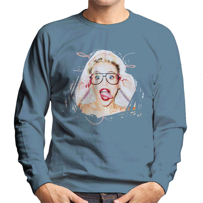 Sidney Maurer Original Portrait Of Miley Cyrus Men's Sweatshirt