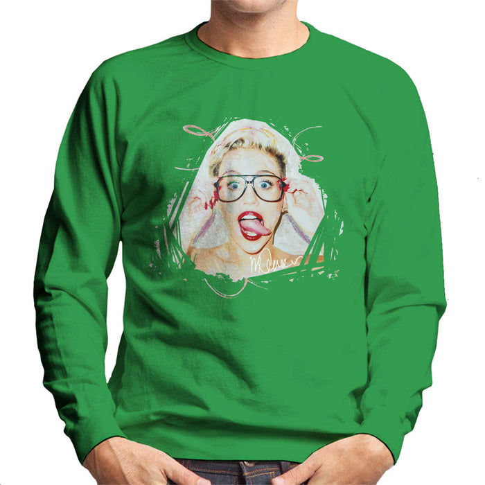 Sidney Maurer Original Portrait Of Miley Cyrus Men's Sweatshirt