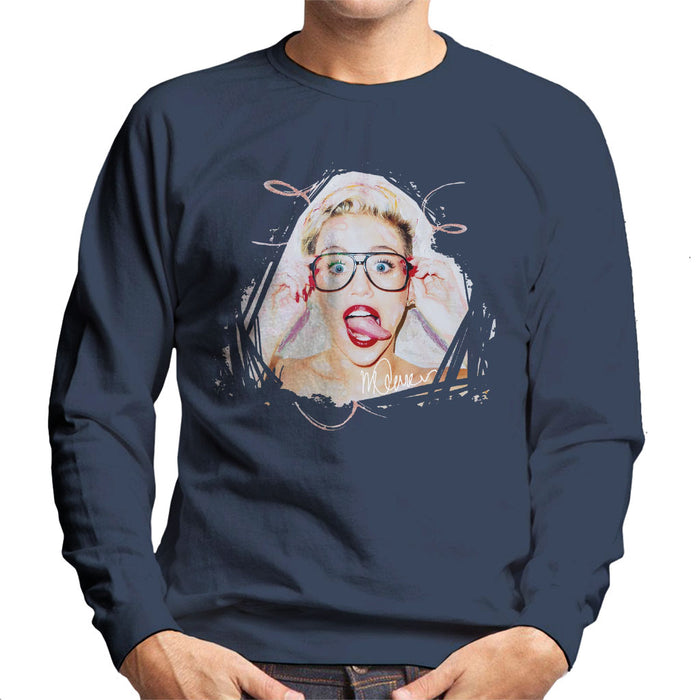 Sidney Maurer Original Portrait Of Miley Cyrus Men's Sweatshirt