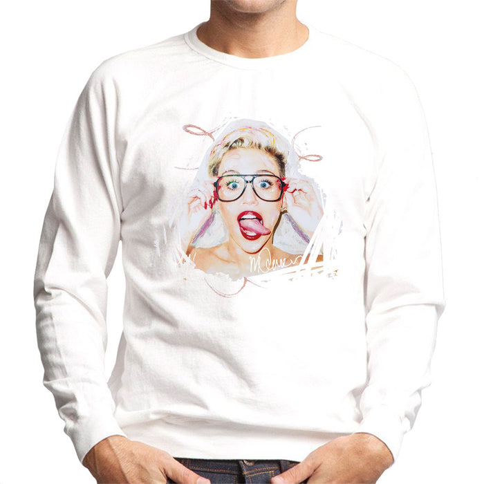 Sidney Maurer Original Portrait Of Miley Cyrus Men's Sweatshirt