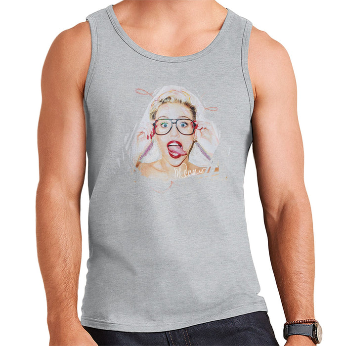 Sidney Maurer Original Portrait Of Miley Cyrus Men's Vest