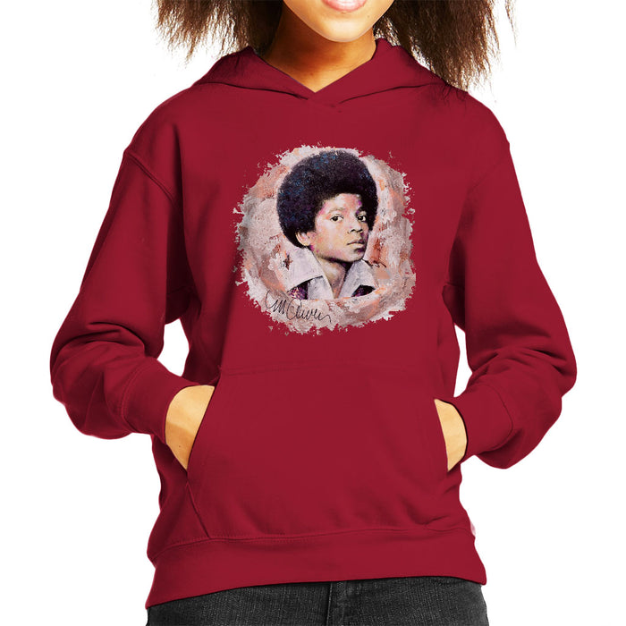 Sidney Maurer Original Portrait Of Michael Jackson Young Kid's Hooded Sweatshirt