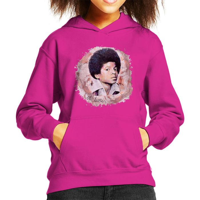 Sidney Maurer Original Portrait Of Michael Jackson Young Kid's Hooded Sweatshirt
