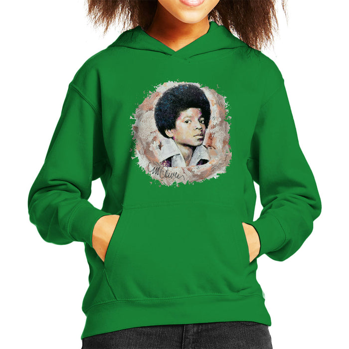 Sidney Maurer Original Portrait Of Michael Jackson Young Kid's Hooded Sweatshirt