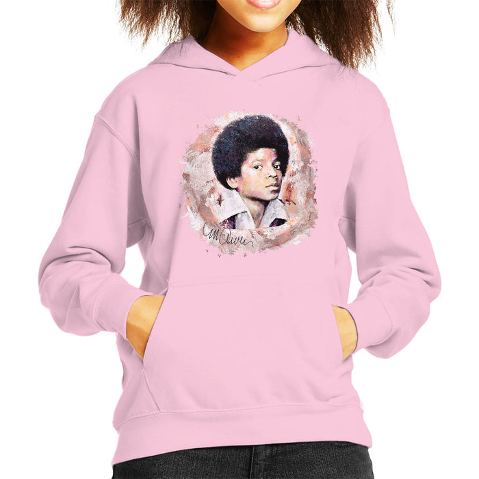 Sidney Maurer Original Portrait Of Michael Jackson Young Kid's Hooded Sweatshirt