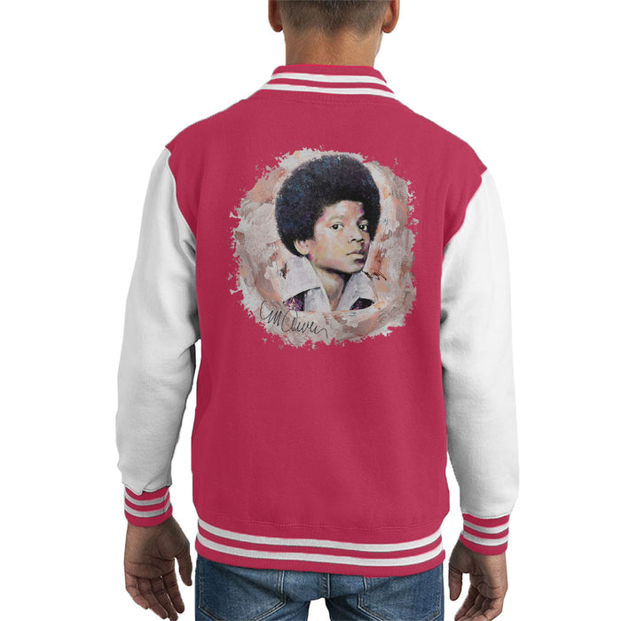 Sidney Maurer Original Portrait Of Michael Jackson Young Kid's Varsity Jacket
