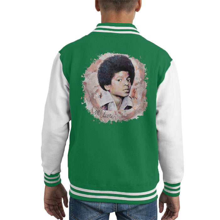 Sidney Maurer Original Portrait Of Michael Jackson Young Kid's Varsity Jacket
