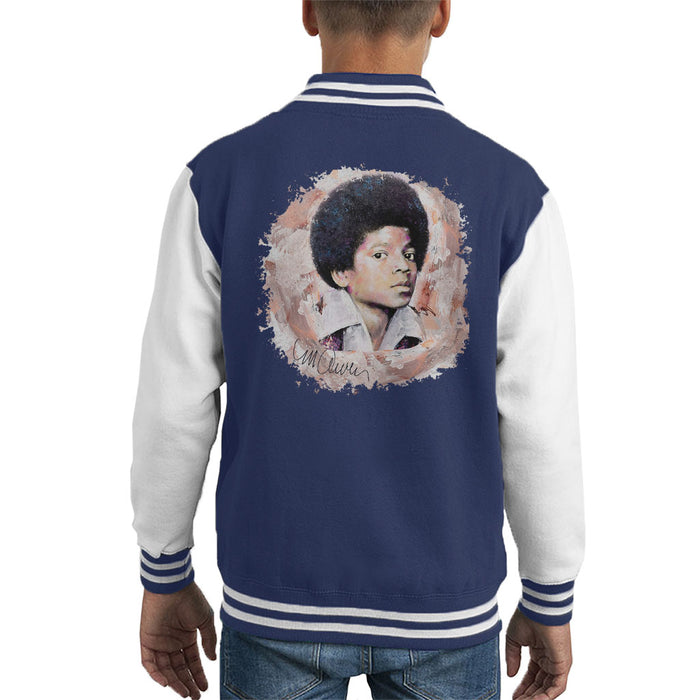 Sidney Maurer Original Portrait Of Michael Jackson Young Kid's Varsity Jacket