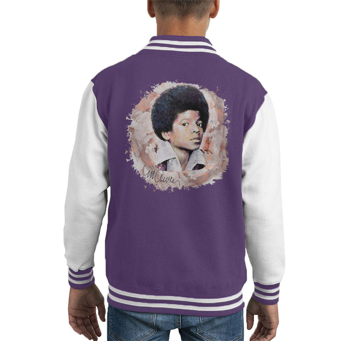 Sidney Maurer Original Portrait Of Michael Jackson Young Kid's Varsity Jacket