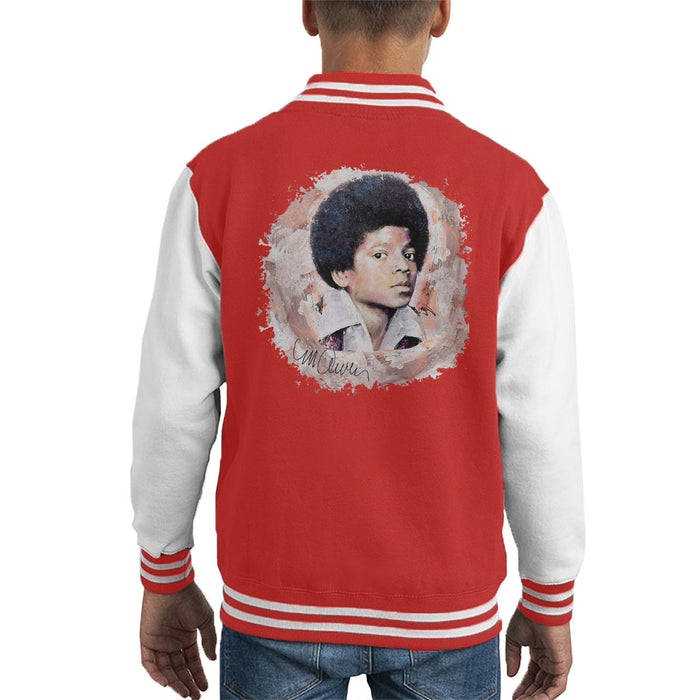 Sidney Maurer Original Portrait Of Michael Jackson Young Kid's Varsity Jacket