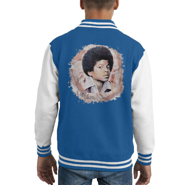 Sidney Maurer Original Portrait Of Michael Jackson Young Kid's Varsity Jacket