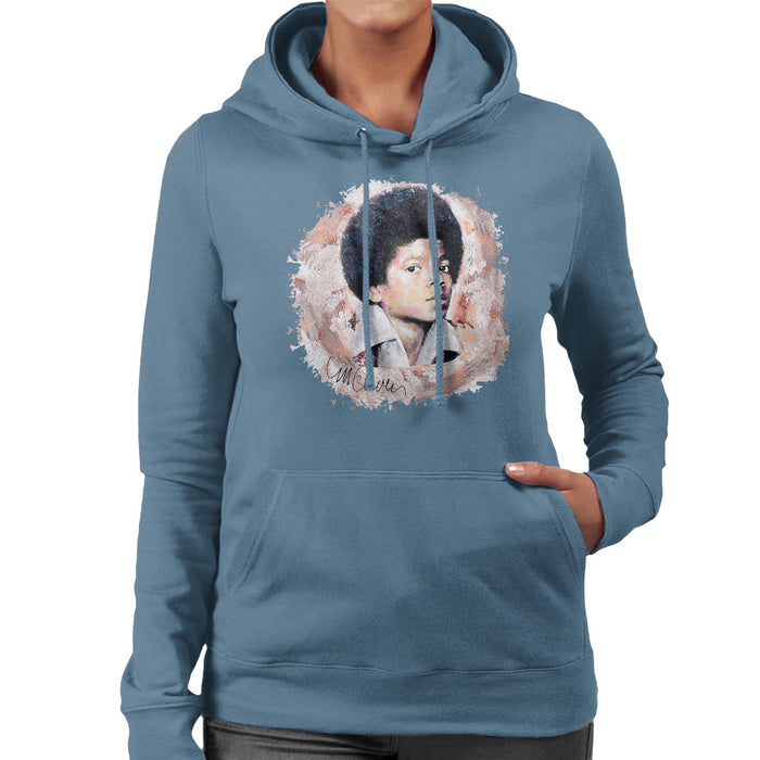 Sidney Maurer Original Portrait Of Michael Jackson Young Women's Hooded Sweatshirt