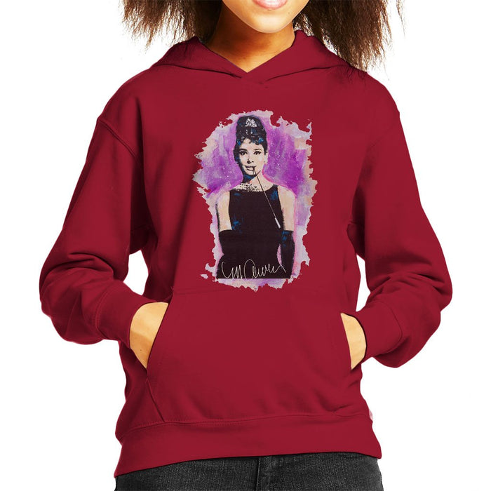 Sidney Maurer Original Portrait Of Audrey Hepburn Kids Hooded Sweatshirt - Kids Boys Hooded Sweatshirt