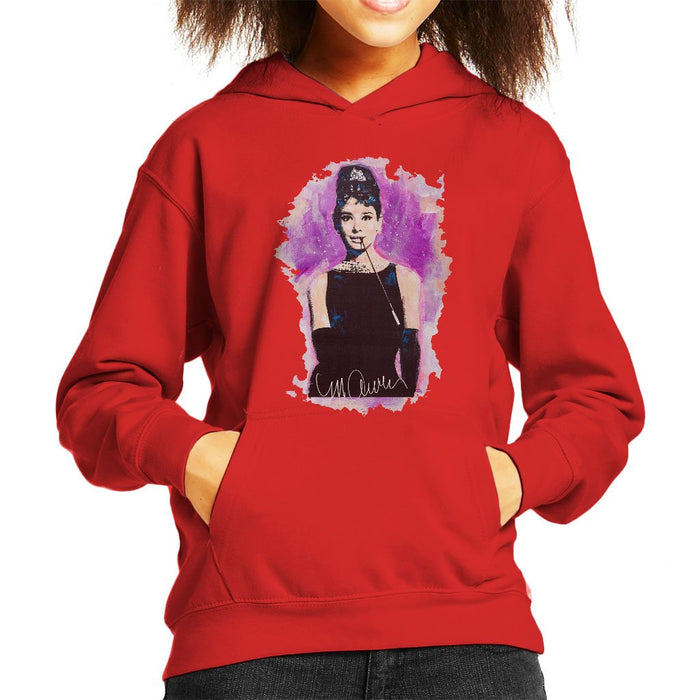 Sidney Maurer Original Portrait Of Audrey Hepburn Kids Hooded Sweatshirt - Kids Boys Hooded Sweatshirt